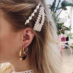 Set of 6 pearl hair clips, adorable